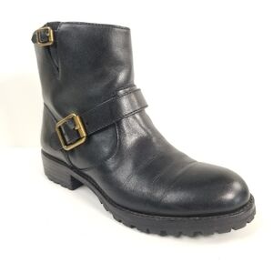 Marc By Marc Jacobs Women's Ankle Boots Black Leather Moto Biker US-7 EU-37